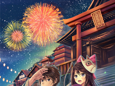 綺麗 夏祭り イラスト 背景 444941