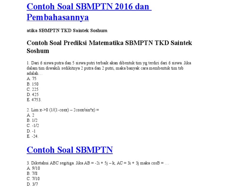 44+ Contoh Soal Utbk Soshum 2020 Pdf Dan Pembahasannya