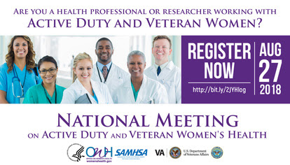 National Meeting on Active Duty and Veteran Womenâ€™s Health graphic