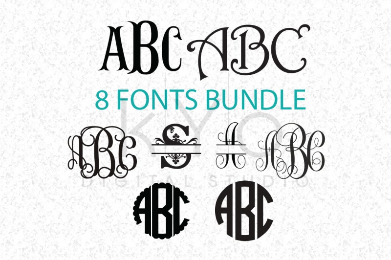 Download Free Cricut Fonts Bundle SVG (Not Typing), Monogram ...