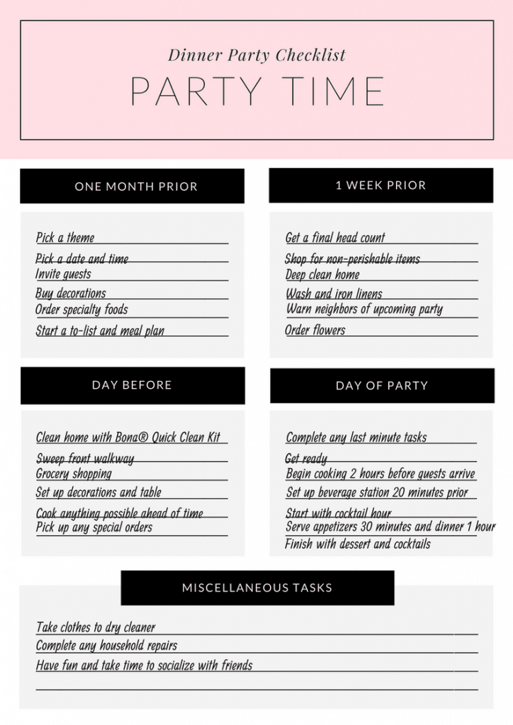From the food to tools for the grill and cold drinks to table settings, a checklist of everything you need will ensure you don't forget a thing. My Dinner Party Prep List Leggings N Lattes