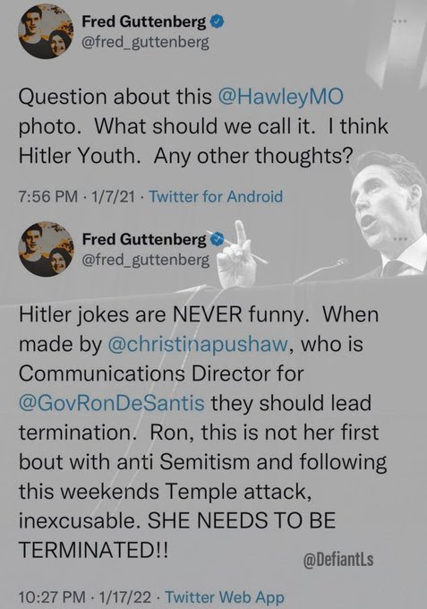 Hypocrite Fred Guttenberg jokes about Hitler then says nobody should ever joke about Hitler.