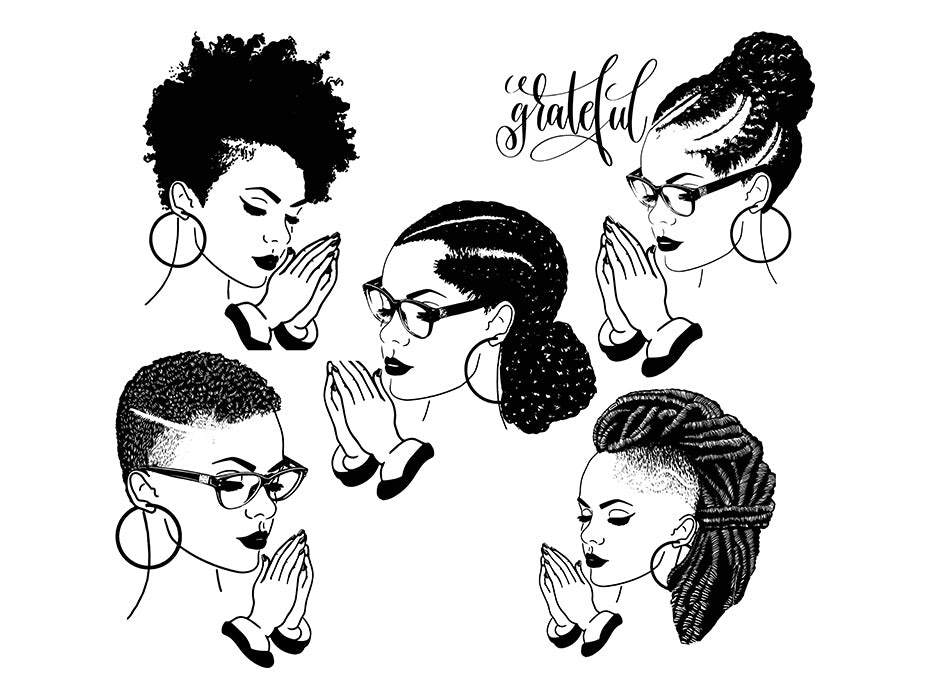 Download Bundle Afro Woman Praying Svg African American Ethnicity Afro Puffy Ha Designsbyaymara