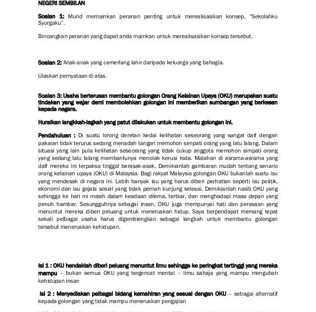 Contoh Soalan Esei Hubungan Etnik Beserta Jawapan - Contoh Ski