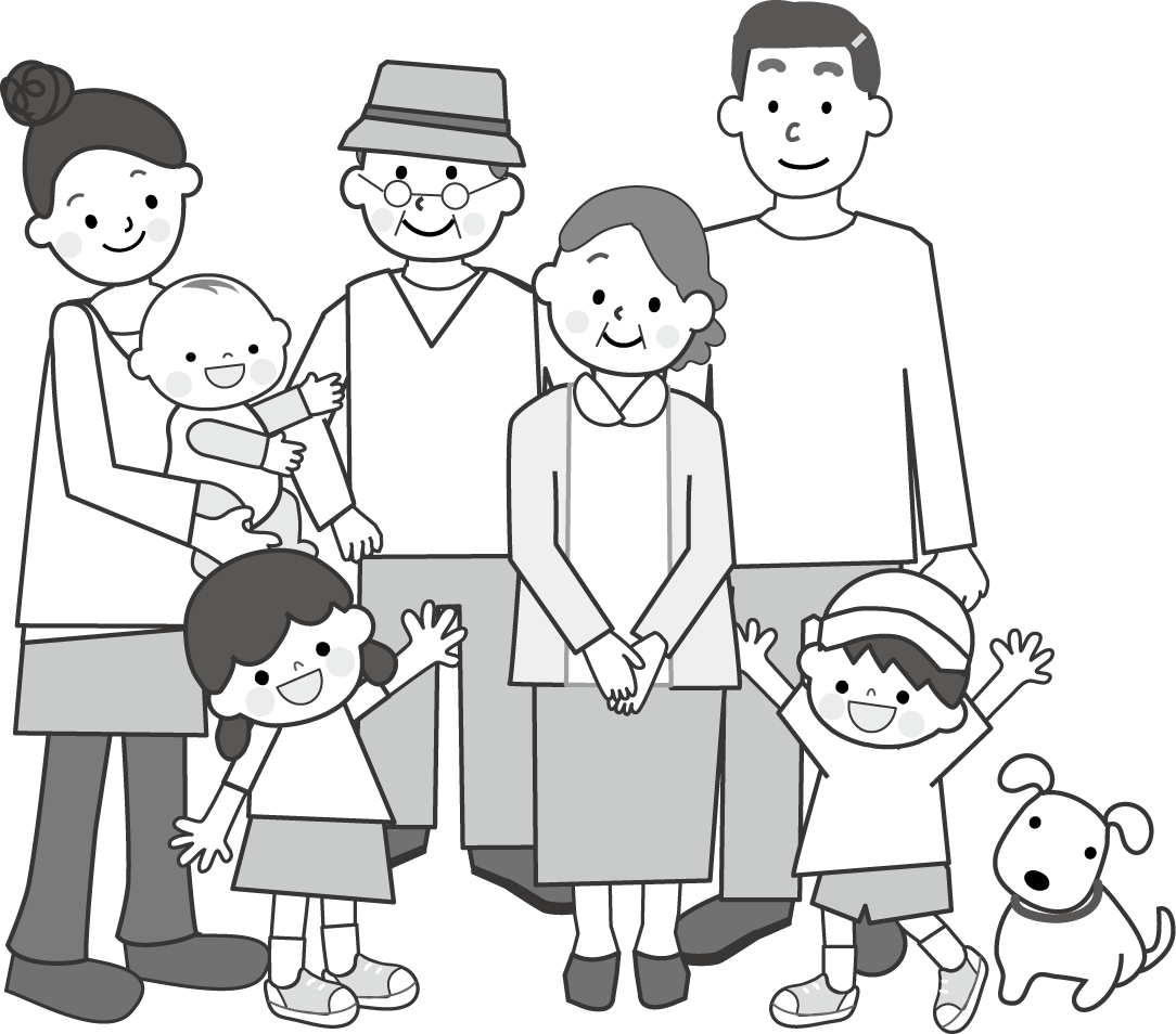 家族 イラスト 無料 白黒 Hōmuaidea
