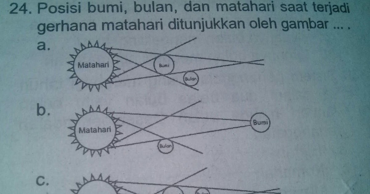 Gerhana Bulan Total Terjadi Jika Posisi Matahari Bumi Bulan Ditunjukkan Pada Gambar - Jika ...