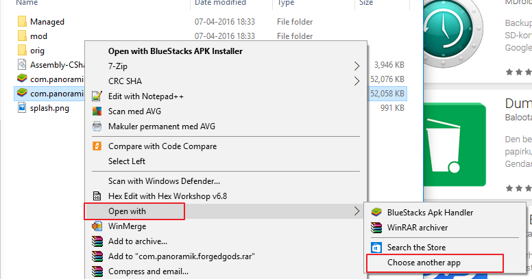 How to open an APK file using Winrar or 7 Zip on Windows