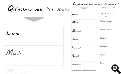 Image du tableau skryfpapier de sonja drury | lettre de. Menus De La Semaine A Imprimer Plannings Vierges Gratuits Pdf