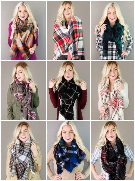 IMAGE: Plaid Blanket Scarves- $12.95 & FREE SHIPPING