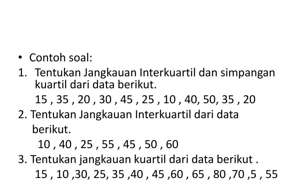 Contoh Soal Kuartil Untuk Data Tunggal