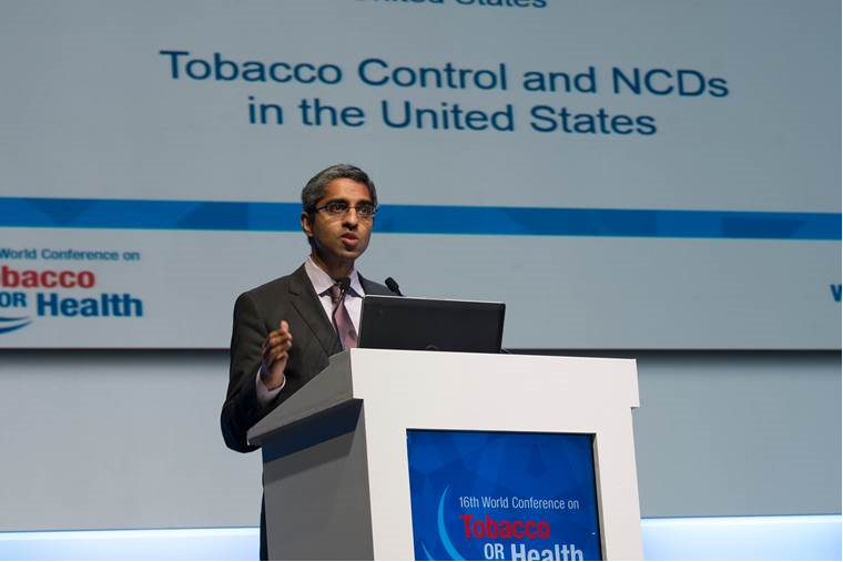 Dr. Vivek H. Murthy, MD, MBA, U.S. Surgeon General, speaks at the High Level Ministerial Plenary of the 16th World Conference on Tobacco or Health.