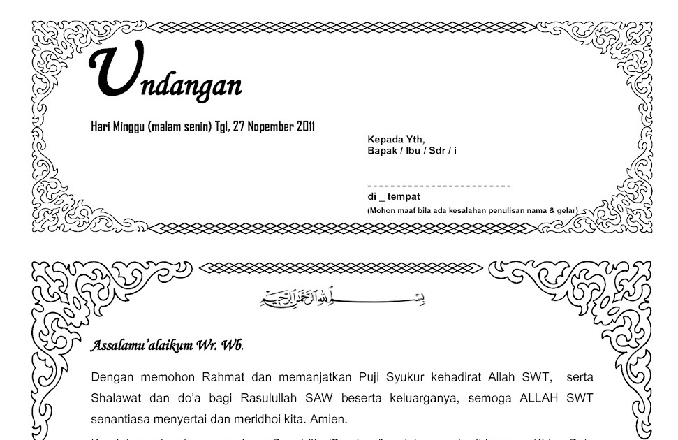 Contoh Undangan Haul Orang Meninggal - Contoh Isi Undangan