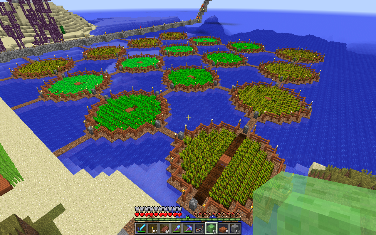 最高のマインクラフト ベストマインクラフト 水源 畑