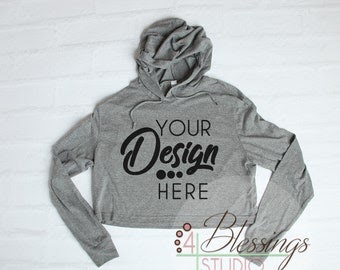 Download Cropped Hoodie Mockup Long Sleeve Tshirt Mockup Shirt ...