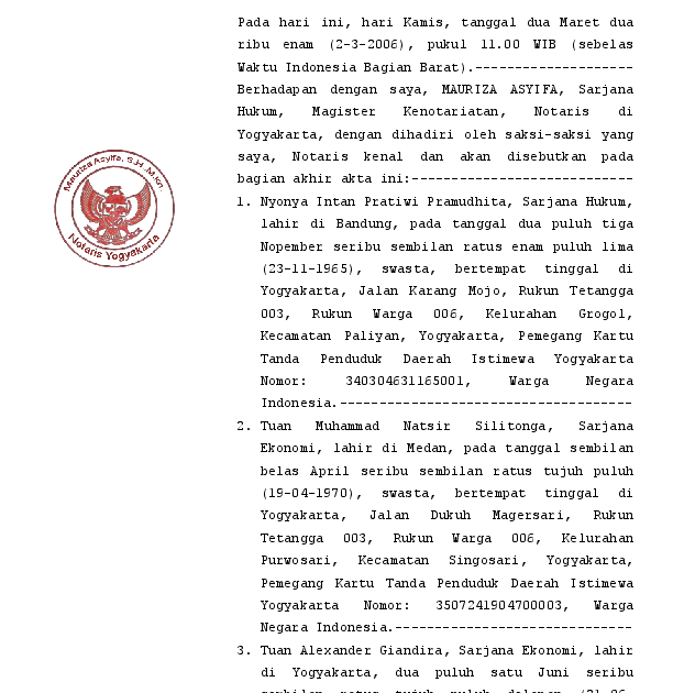 Contoh Akta Cv Pdf Contoh Cv Lamaran Kerja Doc Guru