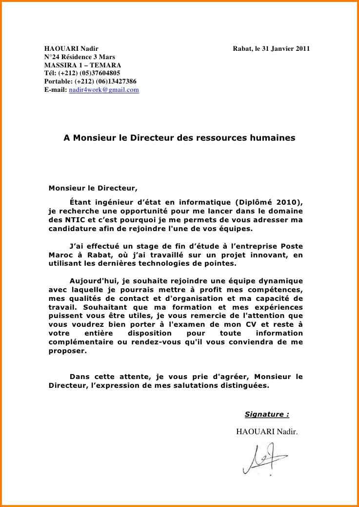 Une Lettre De Motivation DactylographiÃ©e  Soalan an