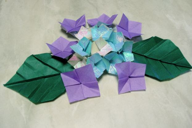 折り紙 花 作り方 あじさい