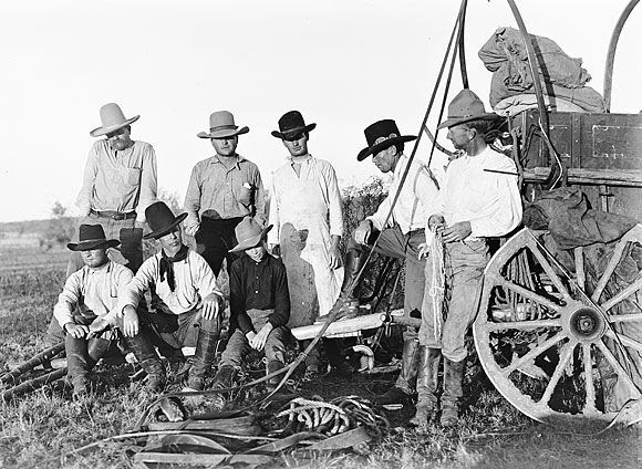 Cowboys                                                          Around the                                                          Hoodlum Wagon,                                                          Spur Ranch,                                                          Texas, 1910: