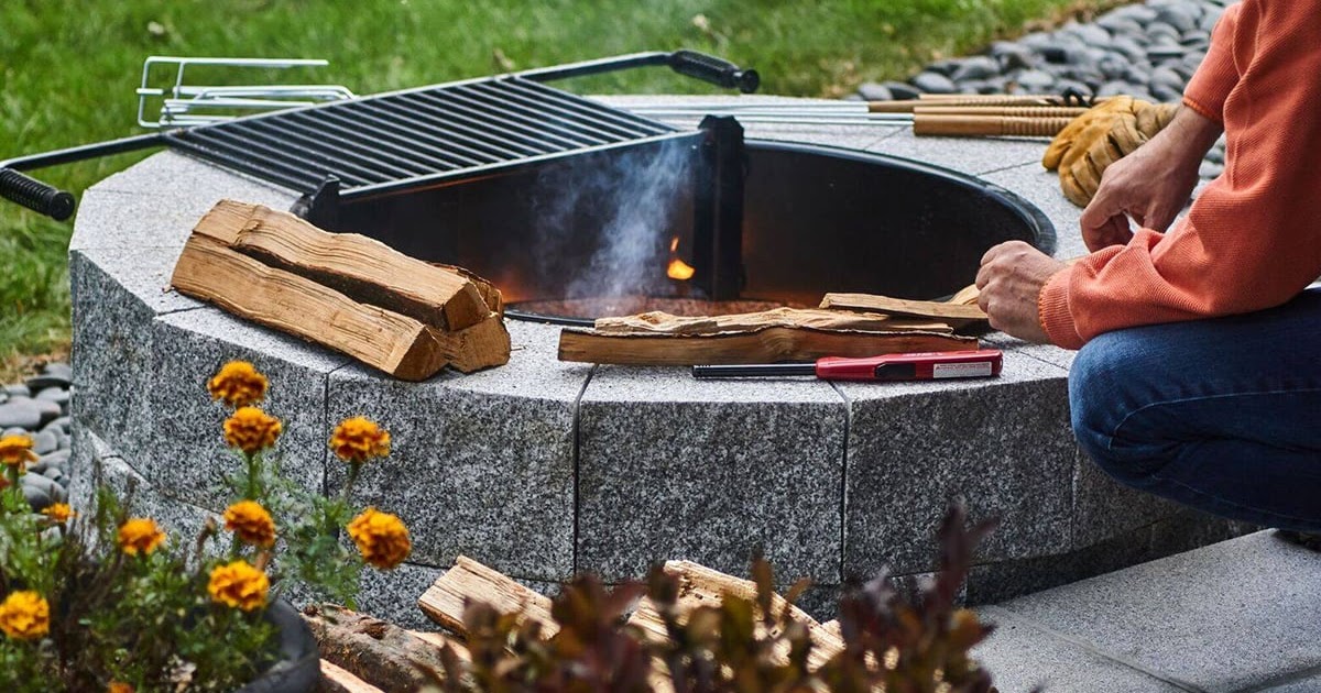 How To Build A Round Fire Ring Out Of Cinder Blocks With ...