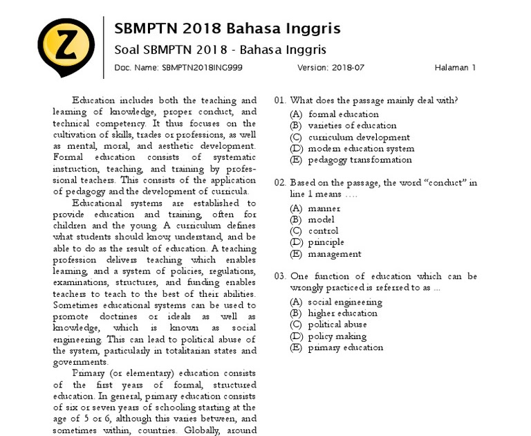 Soal Bahasa Inggris Sbmptn 2021 - Kanal Jabar