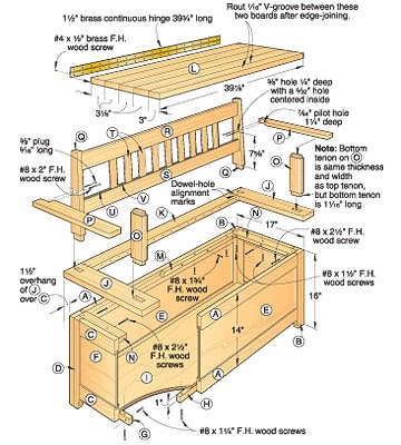 Access Hall tree storage bench woodworking plan Adrian's 