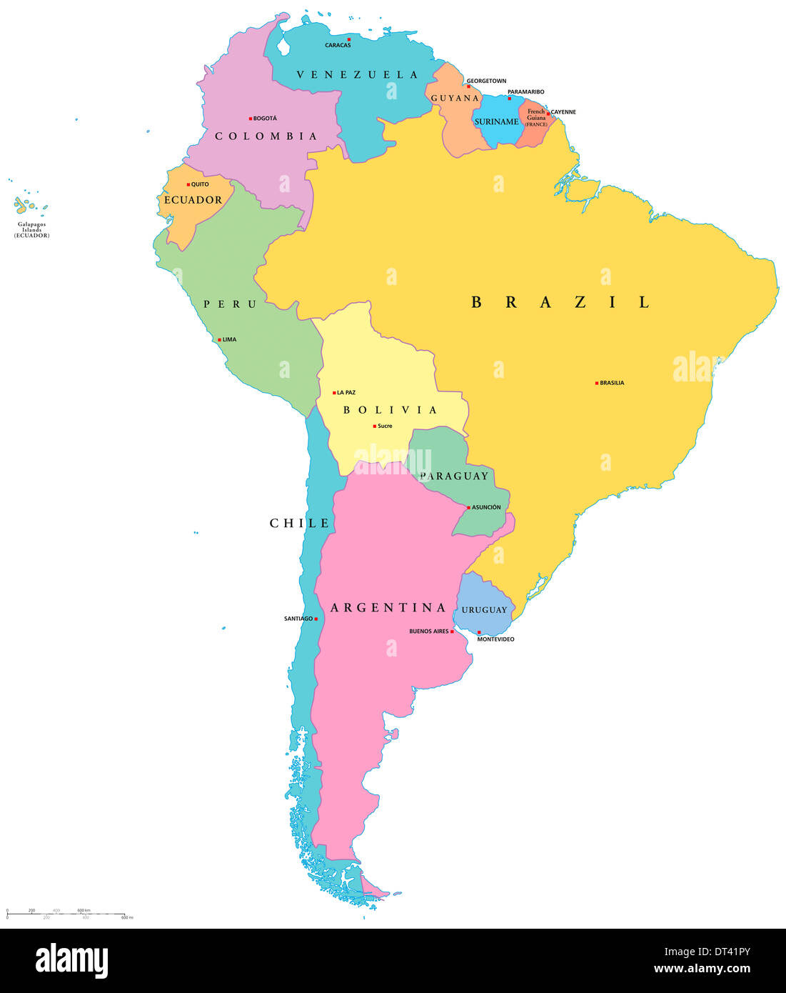 Latin America Map Labeled Countries
