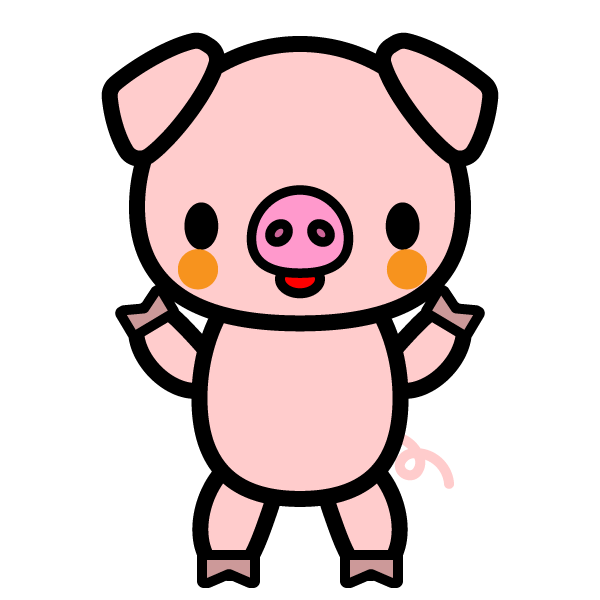 Ngagolak 手書き 豚 かわいい イラスト