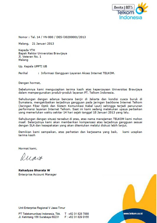 Contoh Kop Surat Pt Telkom Contoh Kop Surat
