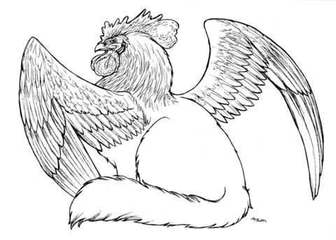 Push pack to pdf button and download pdf coloring book for free. Rooster Griffin Coloring Page Free Printable Coloring Pages