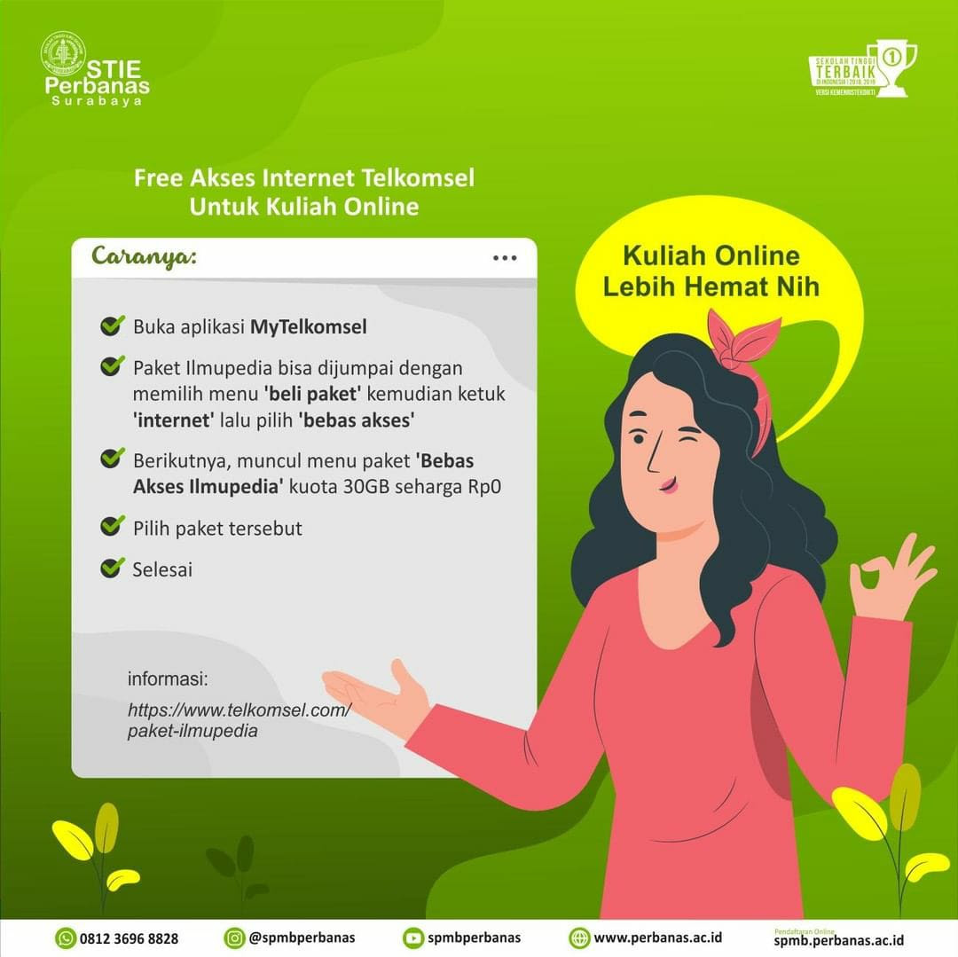 Paket satu ini berlaku untuk pelanggan yang menggunakan kartu simpati, kartuas, dan loop. Jalankan Kuliah Online Dua Laman Stie Perbanas Surabaya Ini Gratis Akses Internet Telkomsel