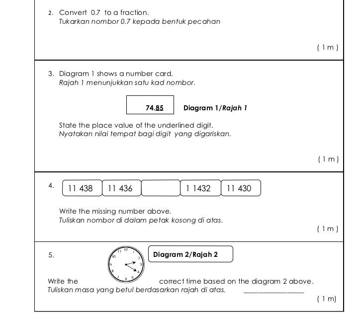 Soalan Matematik Wang Tahun 1 - Viral Blog j