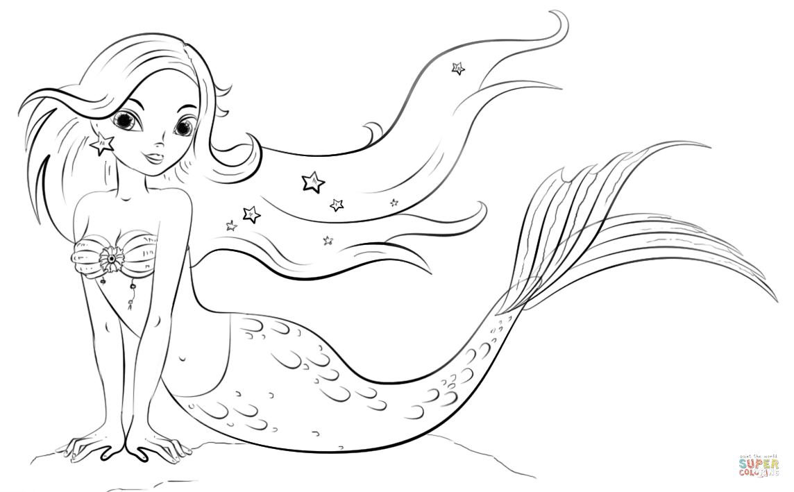 Top 25 little mermaid coloring pages for kids: Mermaid Coloring Page Free Printable Coloring Pages
