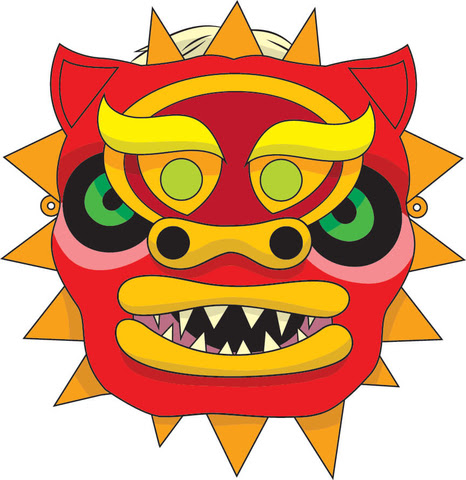 You will need an additional piece of construction paper to create the accordion folded dragon body, plus wooden kebab skewers to make it into a 'puppet', like shown above. Chinese Dragon Mask Template Free Printable Papercraft Templates