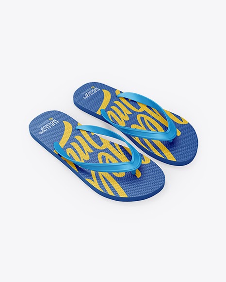 Download Free Flip Flops Mockup - Half Side View (High-Angle Shot ...