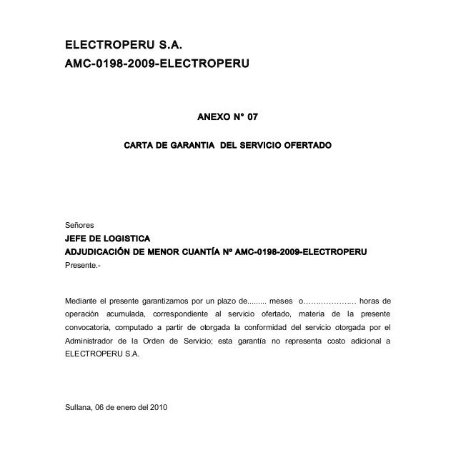 Modelo Carta De Garantia Economica - Sample Site e