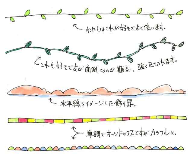上 ボールペン 飾り線 手書き ボールペン 飾り線 手描き