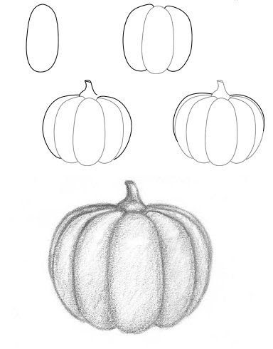 How To Draw A Pumpkin For Kids Step By Step