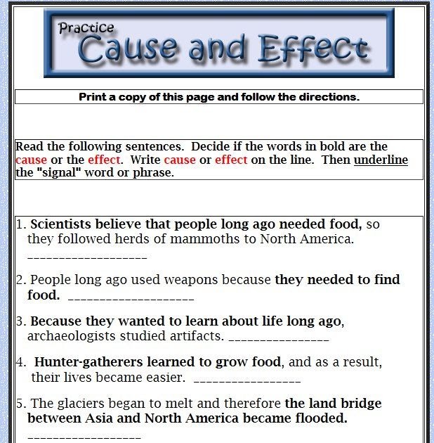 Cause & effect essays