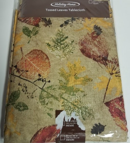 Harvest bounty 52 square tablecloth. Holiday Home Tossed Leaves Square Tablecloth 52 X 52 Fabric Fall Thanksgiving Linens Textiles Uniforce Home Garden