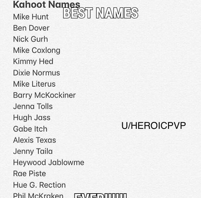 Bad Funny Kahoot Names