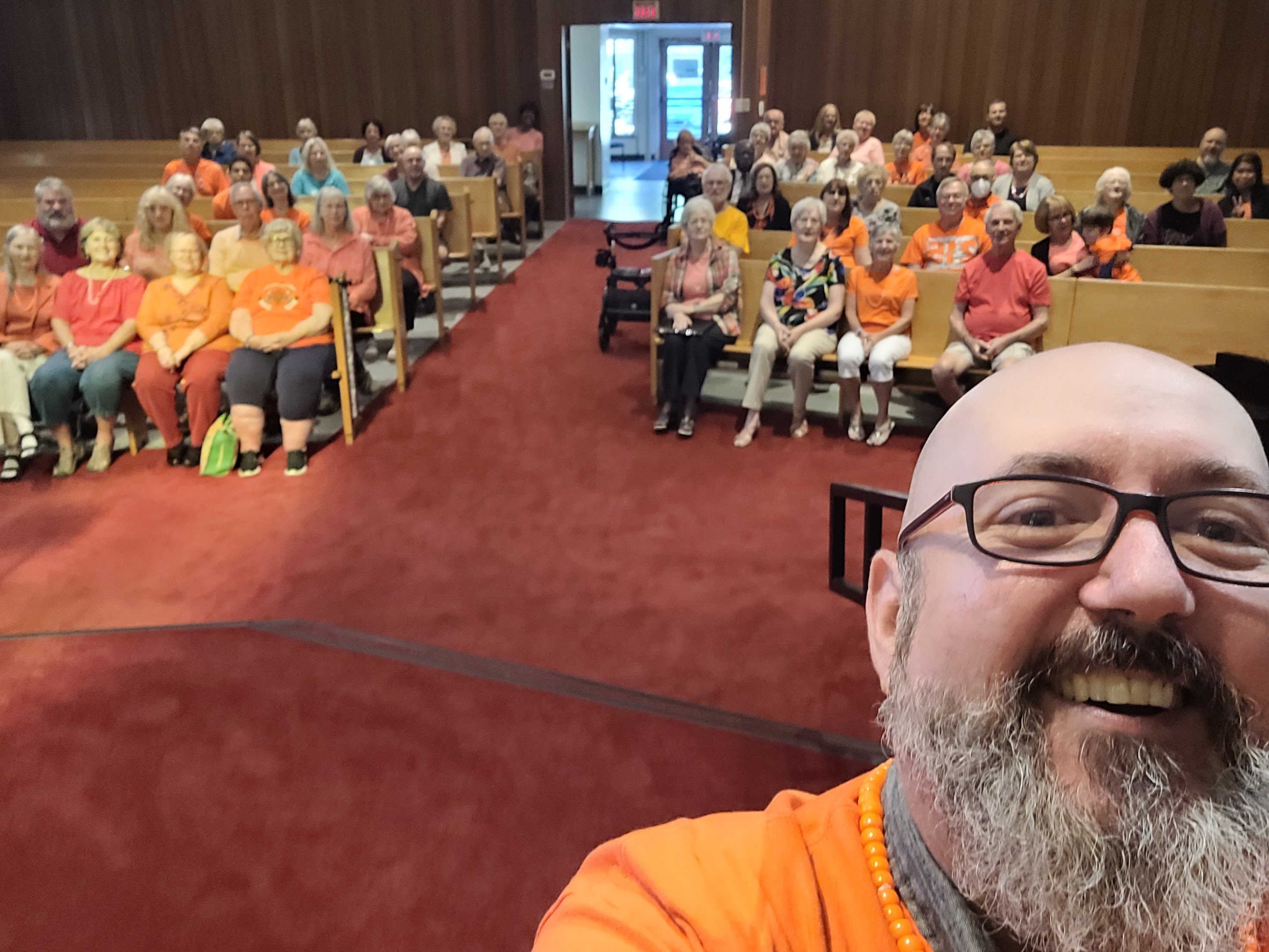 "Orange Sunday" at Trinity United Church Port Coquitlam. Members wearing Orange Shirts