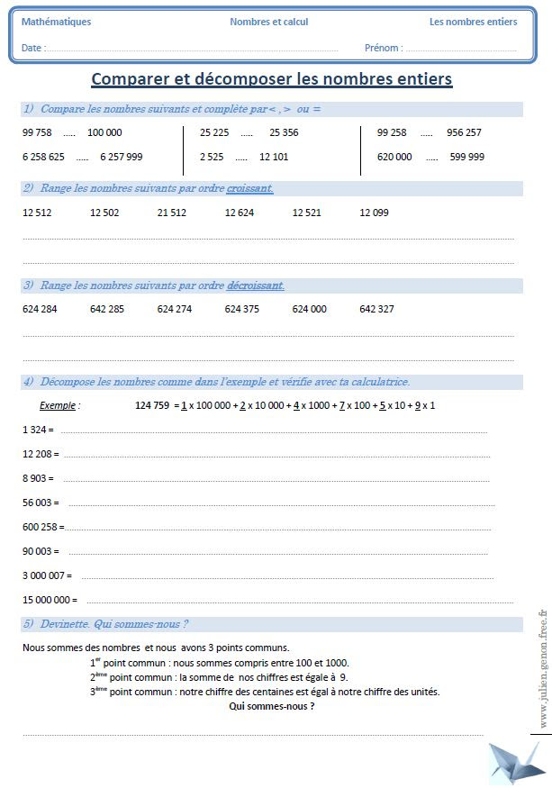 exercice écrire les nombres en lettres pdf