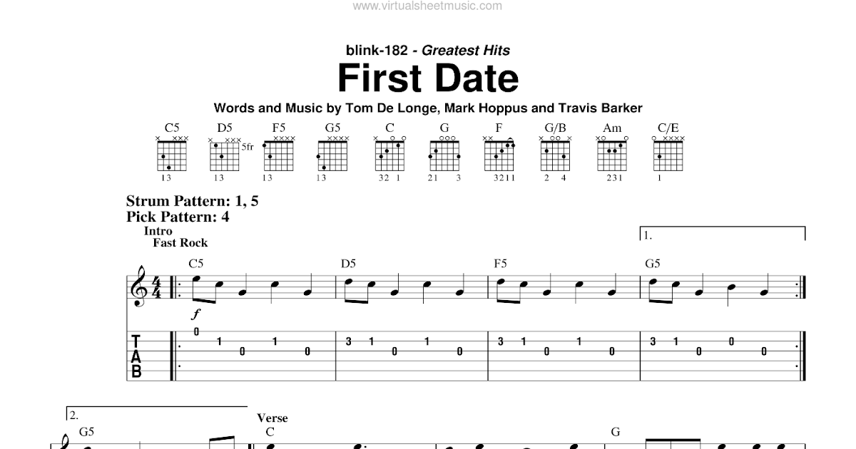 Chord Blink 182 First Date - Chord Walls