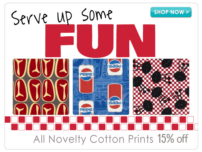 All Novelty Cotton Prints are 15% off