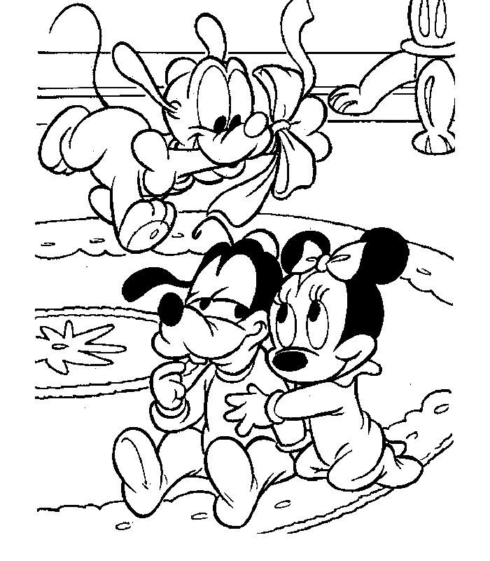 Coloriage Minnie Et Mickey Mouse Bebe