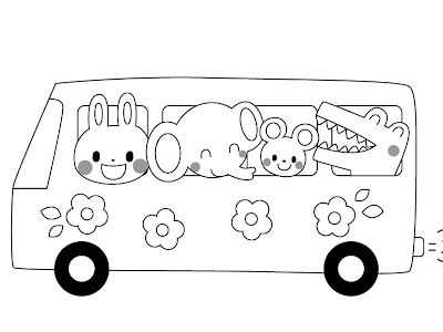 白黒 シルエット バス イラスト 976662