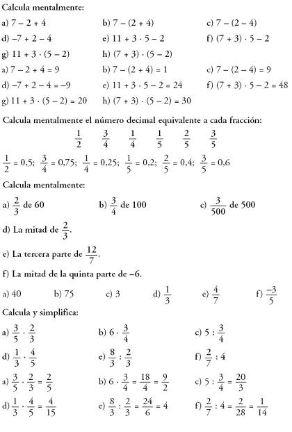 Del 85 restante la mitad le ha dado 1 y la otra. Problemas Resueltos 3Âºeso Calcular Mentalmente Numeros No Enteros Matematicas