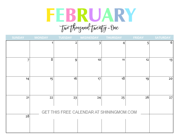 This page is loaded with 2021 printable calendar templates that are available for free download in an editable format. Free Printable 2021 Calendar So Beautiful Colorful