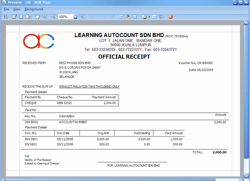 Contoh Invoice Nota - Contoh 408