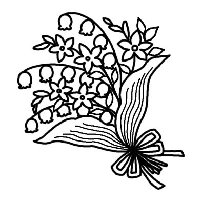 美しい花の画像 新着花束 イラスト 白黒